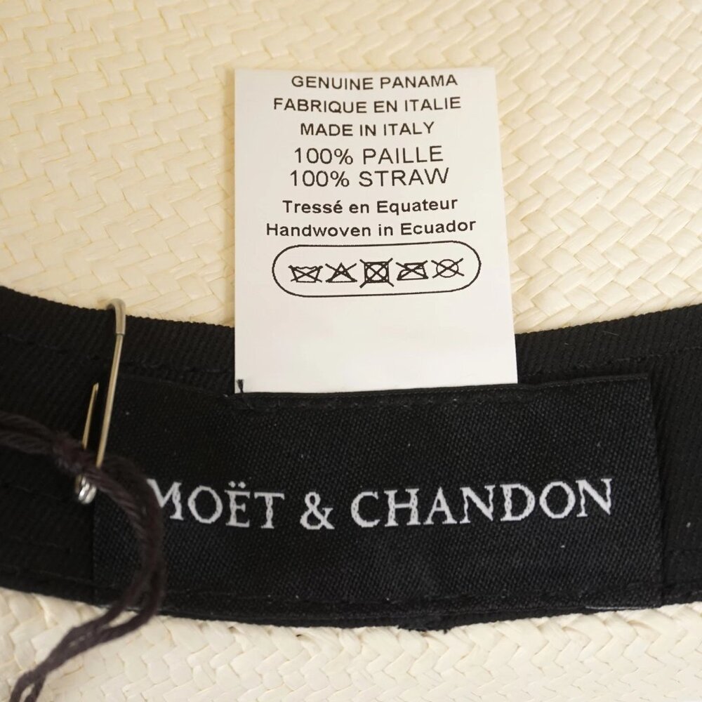 Moet & Chandon Handmade Lightweight Straw Panama Hat/Fedora in Sizes L & XL - Picture 7 of 10